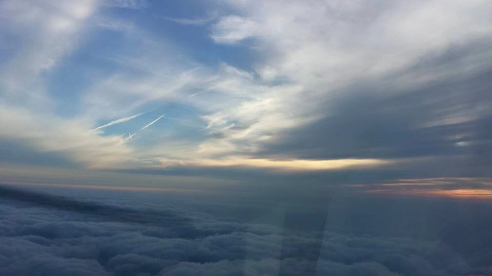 Flying above Lake Hefner in the clouds in a Cessna 172 instrument rated pilot