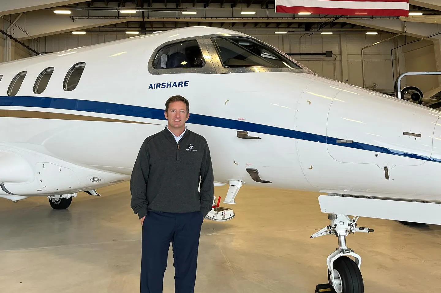 Former student at Alto Flight Academy flying the Phenom 300 jet