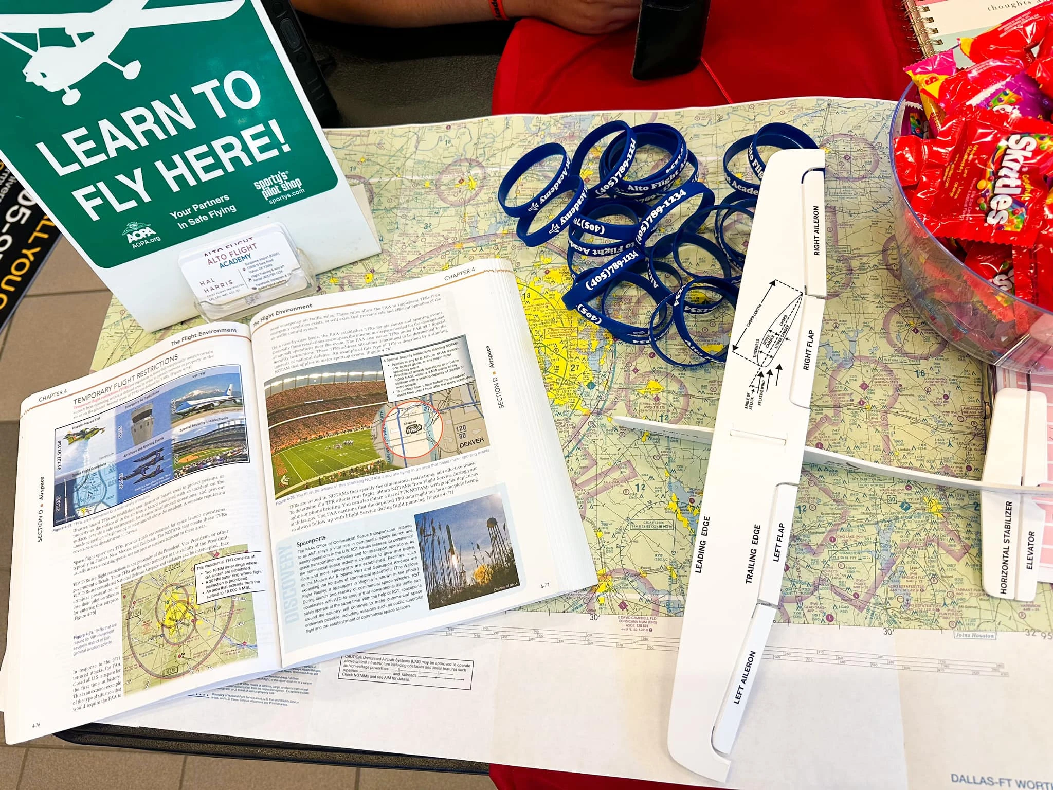 Flight training materials at Alto Flight Academy near Oklahoma City