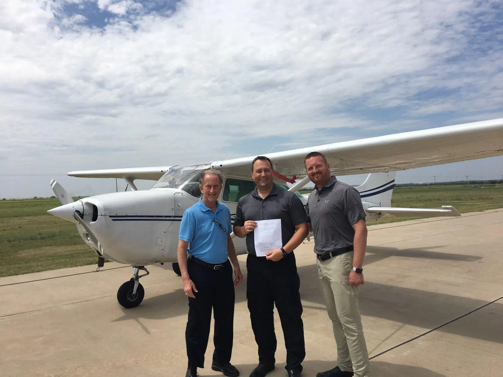 Alto Flight Academy student passing commercial checkride