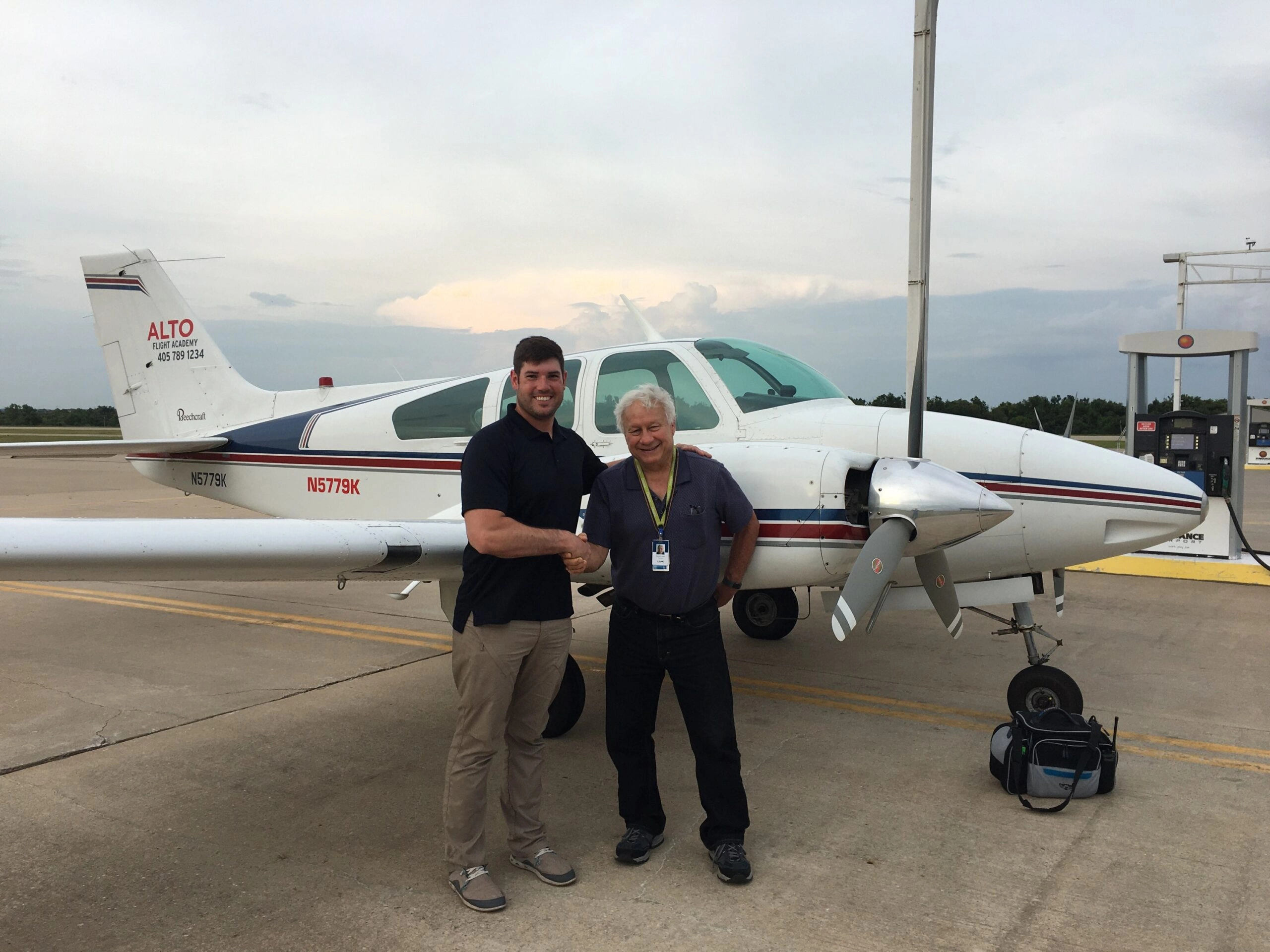 Student earning his multi-engine rating